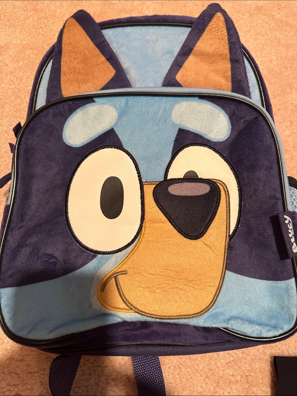 BLUEY Plush Character Kids Backpack - Blue and Tan 12”